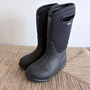 Bogs Classic High Handle Boots Kids Boy Girl Rain US 13 EU 30 Black Insulated